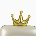 Шар фольгированный 42" «Цифра 5 с короной» на подставке, цвет взбитые сливки - Фото 2