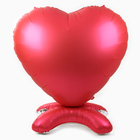 Шар фольгированный 65" «Сердце гигант», на подставке, цвет красный, под воздух - Фото 1