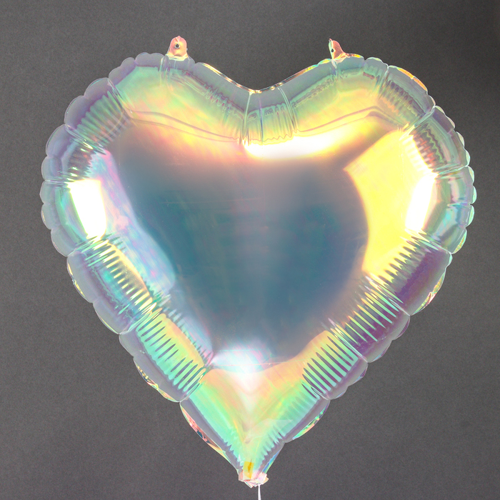 Шар фольгированный 18" «Сердце», цвет прозрачный перламутровый градиент - Фото 1