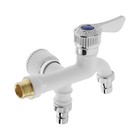 Кран водоразборный ZEIN, 1/2", двойной, белый, хром - Фото 3