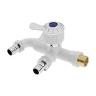 Кран водоразборный ZEIN, 1/2", двойной, белый, хром - Фото 4