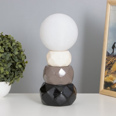 Лампа настольная «Амани» 1×40 Вт Е14 белый/кофе 11.5×11.5×28 см