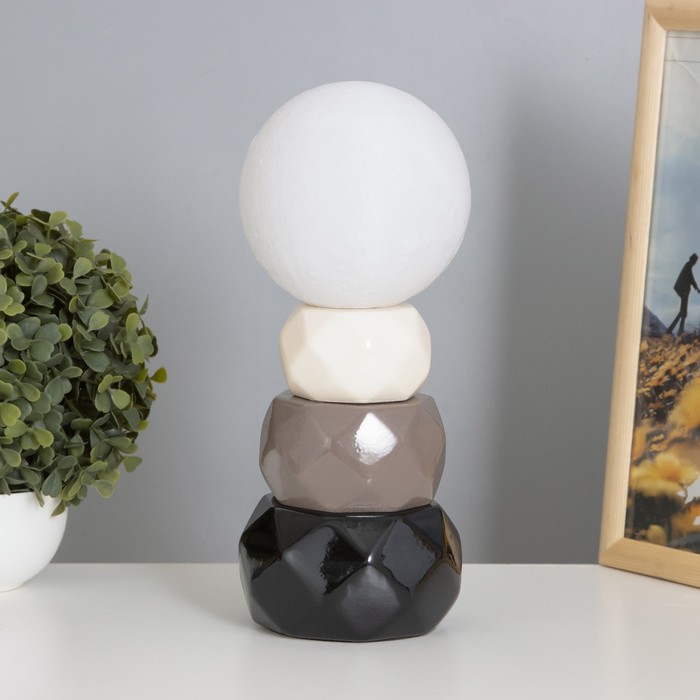 Лампа настольная «Амани» 1×40 Вт Е14 белый/кофе 11.5×11.5×28 см