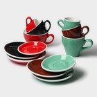 Кофейная пара Magistro Coffee time, чашка 80 мл, блюдце d=12.5 см, фарфор, коричневая - Фото 6