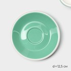 Кофейная пара Magistro Coffee time, 2 предмета: чашка 80 мл, блюдце d=12.5 см, фарфор, бирюзовая - Фото 3