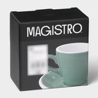 Кофейная пара Magistro Coffee time, 2 предмета: чашка 80 мл, блюдце d=12.5 см, фарфор, бирюзовая - Фото 9