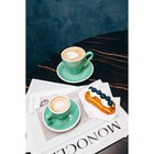 Кофейная пара Magistro Coffee time, 2 предмета: чашка 180 мл, блюдце d=14.5 см, фарфор, бирюзовая - Фото 8