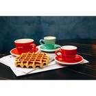 Кофейная пара Magistro Coffee time, чашка 200 мл, блюдце d=14.5 см, фарфор, красная - Фото 8