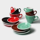 Кофейная пара Magistro Coffee time, чашка 200 мл, блюдце d=14.5 см, фарфор, красная - Фото 6