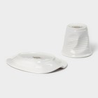 Кофейная пара фарфоровая Magistro «Бланш», 2 предмета: чашка 80 мл, блюдце 13×10.5 см - Фото 4