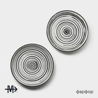 Тарелки десертные Magistro Hypnose, 15.3×2.3 см, набор 2 шт., фарфор, чёрные, белые - Фото 2