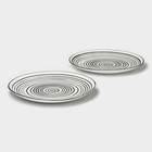 Тарелки Magistro Hypnose, 25.7×2.5 см, набор 2 шт., фарфор, чёрные, белые - Фото 3