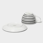 Чайная пара фарфоровая Magistro Hypnose, кружка 230 мл, блюдце 15,5 см - Фото 6