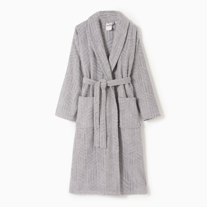 Халат махровый мужской LoveLife «Муссон», размер M, серый - Фото 1