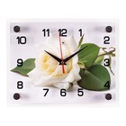 Часы настенные, интерьерные "Белая роза", бесшумные, 20 х 25 см, АА - фото 321780190