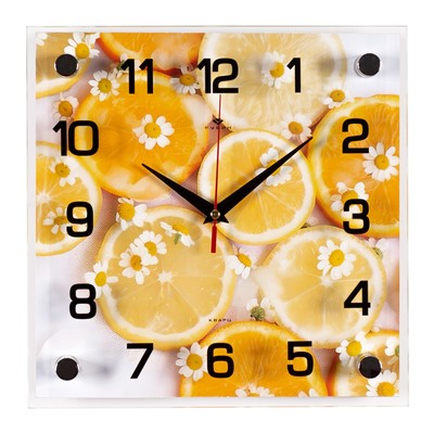 Часы настенные кухонные "Лимоны" , бесшумные, 25 х 25 см, АА