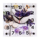Часы настенные, интерьерные "Цветы Лаванды", бесшумные, 25 х 25 см, АА - фото 321780216