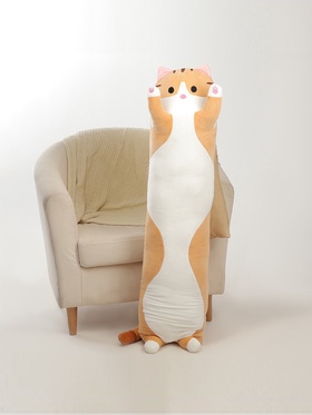 Мягкая игрушка-подушка «Котик», 130 см, цвет рыжий