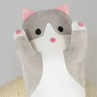 Мягкая игрушка-подушка «Котик», 130 см, цвет серый - фото 4470627