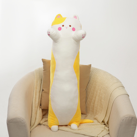 Мягкая игрушка-подушка «Кот», 90 см, цвет жёлтый