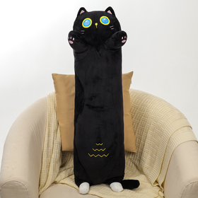 Мягкая игрушка-подушка «Кот», 90 см, цвет чёрный