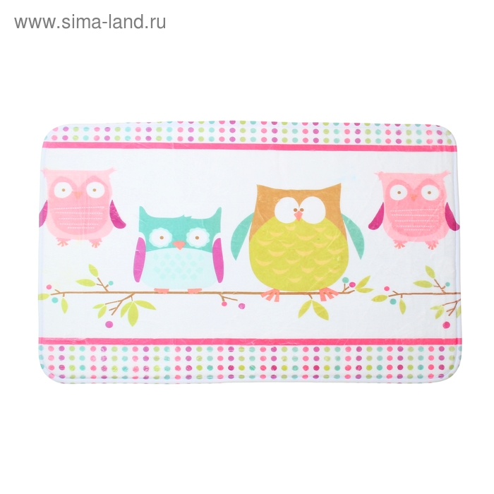 Коврик для ванной 50х80 см "Совушки" - Фото 1