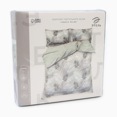 Постельное бельё евро «Этель» Areca palm, поплин