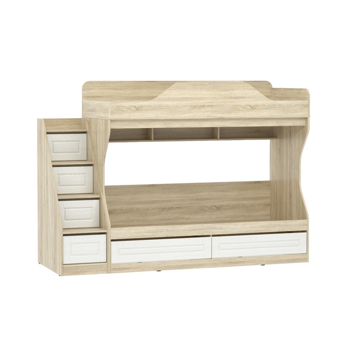 Кровать двухъярусная «Оливия», 800×1900 мм, цвет белое дерево/дуб сонома - Фото 1