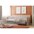 Кровать односпальная «Элиот», с мягкой спинкой «Бали», 900×2000 мм, цвет маренго/баунти песочный - Фото 1