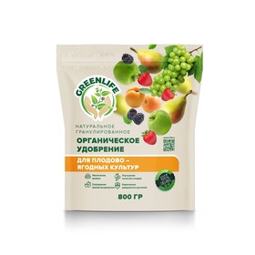 Органическое удобрение "Green Life" гранулированное, для плодово-ягодных культур, 0,8 кг