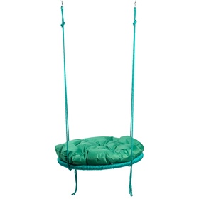 Качели ГНЕЗДО с подушкой 80 см, с оплёткой, зелёная подушка