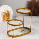 Органайзер для хранения, 3 секции, 30×17×26.5 см, цвет золотистый, белый - Фото 2