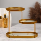 Органайзер для хранения, 3 секции, 30×17×26.5 см, цвет золотистый, белый - Фото 4