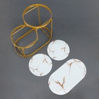 Органайзер для хранения, 3 секции, 30×17×26.5 см, цвет золотистый, белый - Фото 6