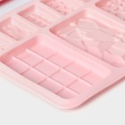 Формы для шоколада Доляна «Шоколадное ассорти», набор 2 шт, силикон, розовые - Фото 8