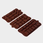 Набор форм для шоколада Доляна «Игрушки» 3 шт, силикон - фото 321781270