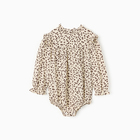 Блузка-боди для девочки MINAKU, рост 92-98 см, бежевая - Фото 1