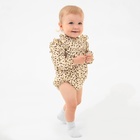 Блузка-боди для девочки MINAKU, рост 92-98 см, бежевая - Фото 6