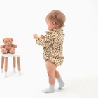 Блузка-боди для девочки MINAKU, рост 92-98 см, бежевая - Фото 7