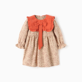 Платье для девочки MINAKU, цвет бежевый, рост 68-74