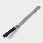 Лопатка-палетка с пластиковой ручкой, изогнутая, 40 см, рабочая часть 30 см, цвет чёрный - фото 5746252