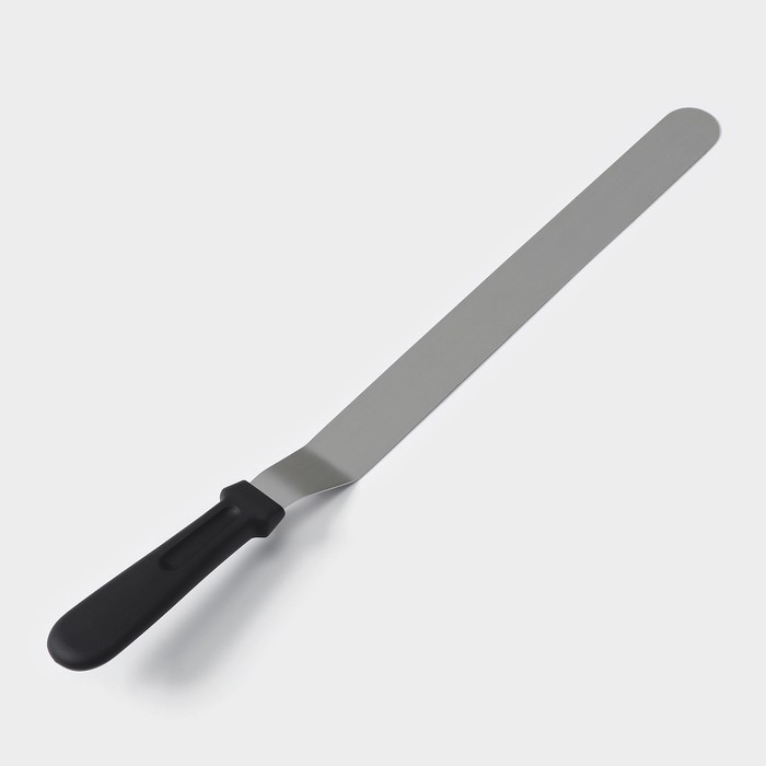 Лопатка-палетка с пластиковой ручкой, изогнутая, 40 см, рабочая часть 30 см, цвет чёрный - Фото 1