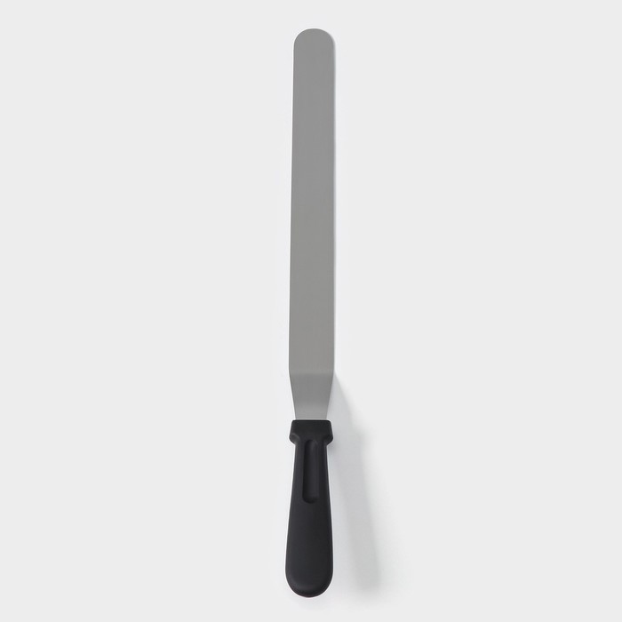 Лопатка-палетка с пластиковой ручкой, изогнутая, 40 см, рабочая часть 30 см, цвет чёрный - фото 1908247954
