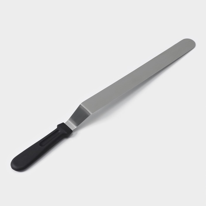 Лопатка-палетка с пластиковой ручкой, изогнутая, 40 см, рабочая часть 30 см, цвет чёрный - фото 1908247955