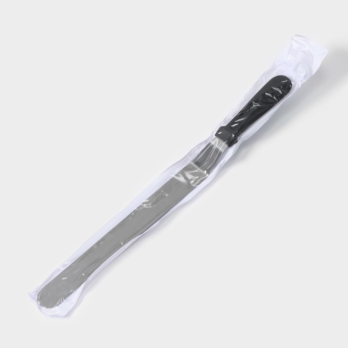 Лопатка-палетка с пластиковой ручкой, изогнутая, 40 см, рабочая часть 30 см, цвет чёрный - фото 1908247958