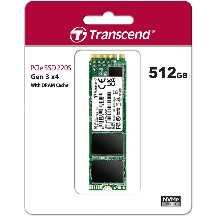 Накопитель SSD Transcend PCIe 3.0 x4 512GB TS512GMTE220S M.2 2280 - фото 51592575