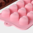 Набор форм для конфет и шоколада Доляна «Сердечки. Звездочки. Цветы», 3 шт, силикон - Фото 3