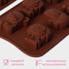 Формы для конфет и шоколада Доляна «Ассорти», набор 3 шт., силикон, коричневые - Фото 2