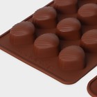 Формы для конфет и шоколада Доляна «Ассорти», набор 3 шт., силикон, коричневые - Фото 4