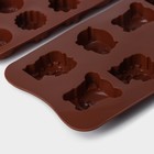 Формы для конфет и шоколада Доляна «Ассорти», набор 3 шт., силикон, коричневые - Фото 7